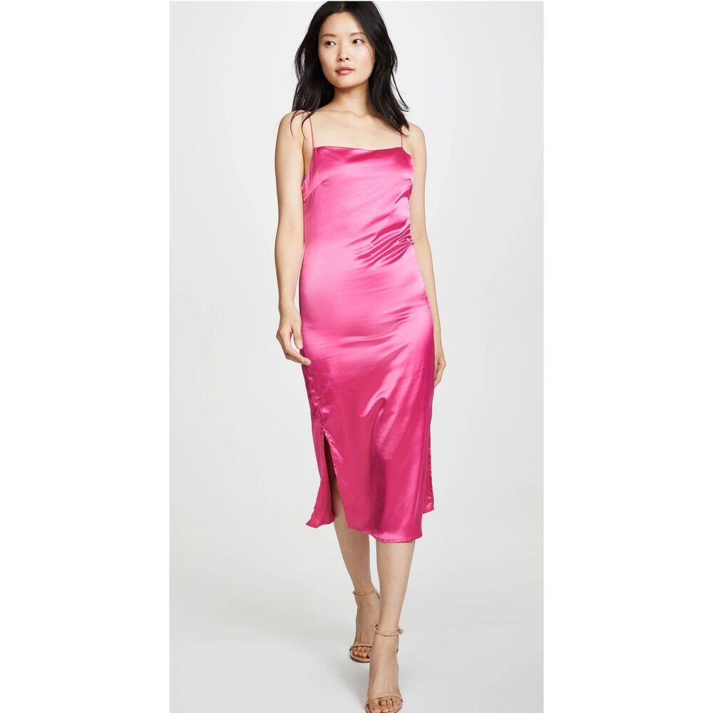 Charlie Holiday Nina Midi Dress in Barbie Pink NWT Size Large